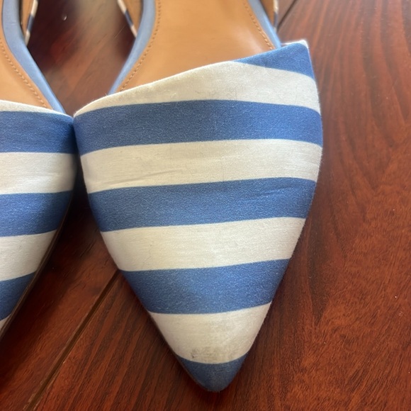JCrew Zoe D’Orsay Blue and White Striped Flats - Picture 3 of 6